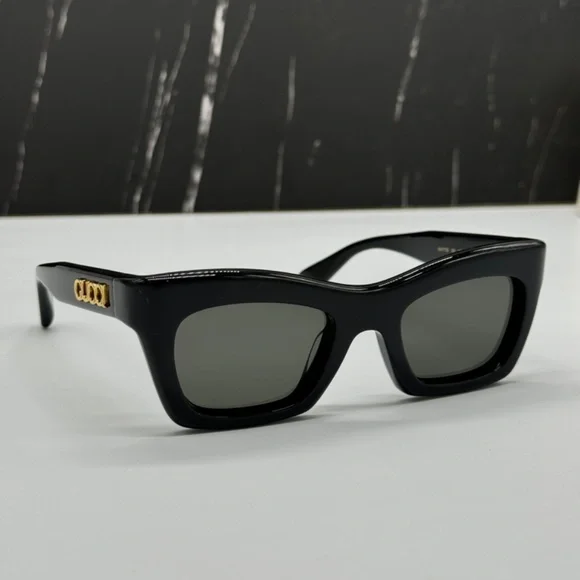 NEW GG1773S 001 GUCCI BLACK GREY CAT EYE WOMEN GUCCI SUNGLASSES - Picture 1 of 12